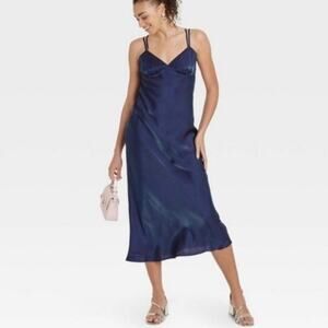 Wild Fable Navy Blue Women’s Iridescent Dress Size Large NWT